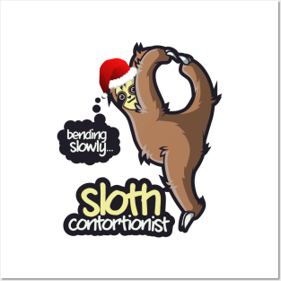 Contortionist Shirt Funny Sloth Bending Yoga Christmas Gift Posters and Art